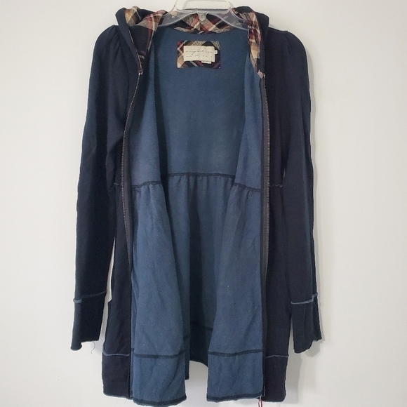 EVY'S Tree Womens Sophie Size Small Holiday Black Zip Up Baby Doll Hoodie - Picture 6 of 15